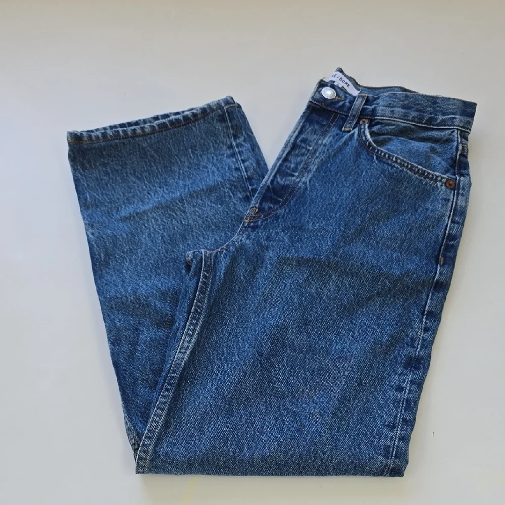 Re/Done Deep Blue Straight Jeans
